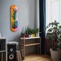 Tablou decorativ, Ananas Pink Orange| Glass Wall Art, Dimensiune: 20 x 80 cm, Multicolor