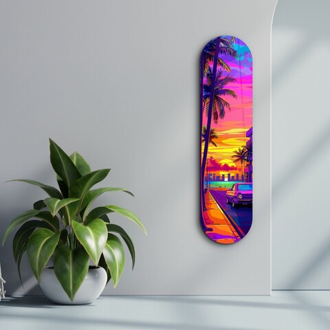 Tablou decorativ, Miami 2, Dimensiune: 20 x 80 cm, Multicolor