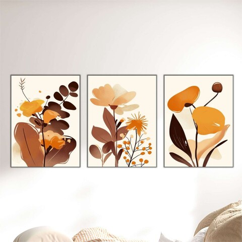 Set 3 tablouri decorative, Mdf, Imprimare digitala, Multicolor