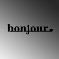 Decoratiune de perete, Bonjour, Dimensiune: 70 x 16 cm, Negru