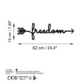 Decoratiune de perete, Freedom, Dimensiuni: 62 x 19 cm , Negru