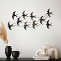 Decoratiune de perete, Flock of Swallows 3, Dimensiuni: 45 x 104 x 8 cm, Multicolor