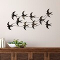 Decoratiune de perete, Flock of Swallows 3, Dimensiuni: 45 x 104 x 8 cm, Multicolor
