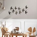 Decoratiune de perete, Flock of Swallows 3, Dimensiuni: 45 x 104 x 8 cm, Multicolor