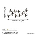Decoratiune de perete, Flock of Swallows 3, Dimensiuni: 45 x 104 x 8 cm, Multicolor