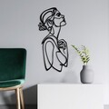 Decoratiune de perete, Portrait v2, Dimensiuni: 70 x 32 cm, Negru