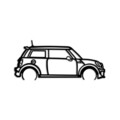 Decoratiune de perete, Mini Cooper, Dimensiuni: 73 x 33 cm , Negru