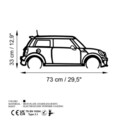 Decoratiune de perete, Mini Cooper, Dimensiuni: 73 x 33 cm , Negru