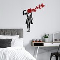 Decoratiune de perete, Banksy, Dimensiune: 66 x 51 cm, Roșu/Negru