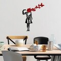 Decoratiune de perete, Banksy, Dimensiune: 66 x 51 cm, Roșu/Negru