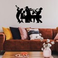 Decoratiune de perete, Musicians, Dimensiune: 70 x 46 cm, Negru