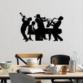Decoratiune de perete, Musicians, Dimensiune: 70 x 46 cm, Negru