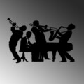 Decoratiune de perete, Musicians, Dimensiune: 70 x 46 cm, Negru