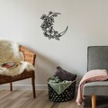 Decoratiune de perete, Flower Moon 1, Dimensiune: 50 x 47 cm, Negru