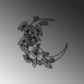 Decoratiune de perete, Flower Moon 1, Dimensiune: 50 x 47 cm, Negru