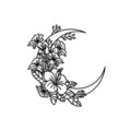 Decoratiune de perete, Flower Moon 1, Dimensiune: 50 x 47 cm, Negru