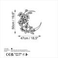 Decoratiune de perete, Flower Moon 1, Dimensiune: 50 x 47 cm, Negru