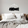 Decoratiune de perete, Nature And Mountain, Dimensiune: 62 x 22 cm (1 bucată), Alb/Negru