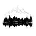 Decoratiune de perete, Nature And Mountain, Dimensiune: 62 x 22 cm (1 bucată), Alb/Negru