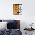 Ceas de perete, Wooden Clock 37-A, Dimensiune: 49 x 58 cm, Nuc / Maro