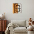 Ceas de perete, Wooden Clock 37-A, Dimensiune: 49 x 58 cm, Nuc / Maro