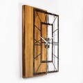 Ceas de perete, Wooden Clock 37-A, Dimensiune: 49 x 58 cm, Nuc / Maro