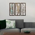 Decoratiune de perete, Leaf 35, Lățime: 55 cm Înălțime: 22 cm Adâncime: 1,5 cm (3 bucăți), Multicolor