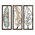 Decoratiune de perete, Leaf 35, Lățime: 55 cm Înălțime: 22 cm Adâncime: 1,5 cm (3 bucăți), Multicolor