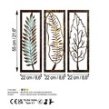 Decoratiune de perete, Leaf 35, Lățime: 55 cm Înălțime: 22 cm Adâncime: 1,5 cm (3 bucăți), Multicolor