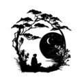 Decoratiune de perete, The Seclusion, Dimensiune: 63 x 60 cm, Negru