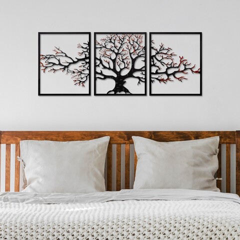 Decoratiune de perete, Tree 48, Lățime: 40 cm Înălțime: 49 cm Adâncime: 1,5 cm (3 bucăți), Multicolor