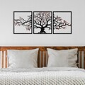 Decoratiune de perete, Tree 48, Lățime: 40 cm Înălțime: 49 cm Adâncime: 1,5 cm (3 bucăți), Multicolor