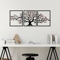 Decoratiune de perete, Tree 48, Lățime: 40 cm Înălțime: 49 cm Adâncime: 1,5 cm (3 bucăți), Multicolor
