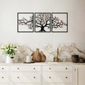 Decoratiune de perete, Tree 48, Lățime: 40 cm Înălțime: 49 cm Adâncime: 1,5 cm (3 bucăți), Multicolor
