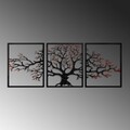 Decoratiune de perete, Tree 48, Lățime: 40 cm Înălțime: 49 cm Adâncime: 1,5 cm (3 bucăți), Multicolor