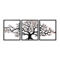 Decoratiune de perete, Tree 48, Lățime: 40 cm Înălțime: 49 cm Adâncime: 1,5 cm (3 bucăți), Multicolor