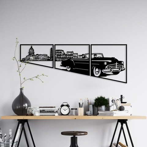 Decoratiune de perete, Oldies Trio B, Grosime: 1,5 mm, Negru