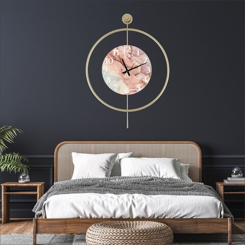 Ceas de perete, Mclock-00116, Lățime: 58 cm Înălțime: 80 cm Adâncime: 7 cm, Auriu