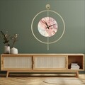 Ceas de perete, Mclock-00116, Lățime: 58 cm Înălțime: 80 cm Adâncime: 7 cm, Auriu