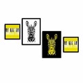 Set 4 tablouri decorative, 4PSCT-01, Cadru: 100% PVC (grosime: 22 mm), Multicolor