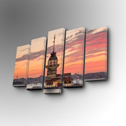 Set 5 tablouri decorative, 5PUC-087, Dimensiune: 14 x 50 cm (1 bucată), Multicolor