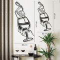 Decoratiune de perete, Glass of Wine Girl Line Art- APT749 M, Dimensiuni: 33 x 69 cm, Negru