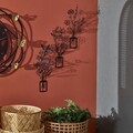Decoratiune de perete, Flowers in Vase 3D, Dimensiune: 23 x 50 cm (1 bucată), Negru