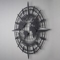 Decoratiune de perete, World Map, Dimensiune: 49 x 49 cm (1 bucată), Negru