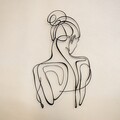 Decoratiune de perete, Woman Silhouette, Dimensiune: 48 x 87 cm (1 bucată), Negru