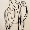 Decoratiune de perete, Woman Silhouette, Dimensiune: 48 x 87 cm (1 bucată), Negru