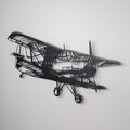 Decoratiune de perete, Airplane, Dimensiune: 53 x 100 cm (1 bucată), Negru