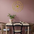 Ceas de perete, Roman Metal Wall Clock, Dimensiune: 49 x 49 cm, Auriu