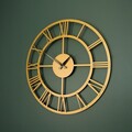 Ceas de perete, Roman Metal Wall Clock, Dimensiune: 49 x 49 cm, Auriu