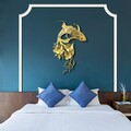 Decoratiune de perete, Carpa Koi- APT748 L, Dimensiuni: 58 x 87 cm, Auriu